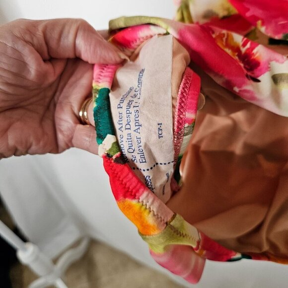 NEW! J. Crew Size 22 Ruched Tie-shoulder One-piece Swimsuit Floral Print Pink - Picture 5 of 11